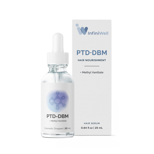 InfiniWell PTD-DBM peptide scalp serum 25 ml dropper bottle front view
