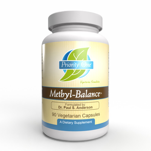 Priority One Methyl-Balance 90 vegetarian capsules bottle front label