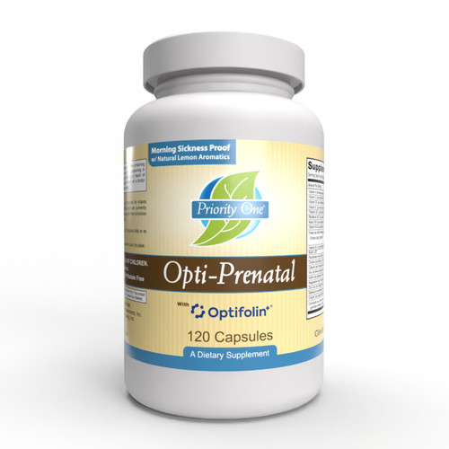 Priority One Opti-Prenatal 120 capsules bottle front label