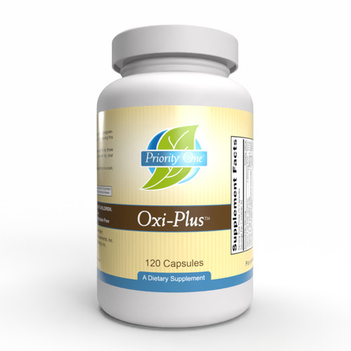 Priority One Oxi-Plus 120 capsules bottle front label