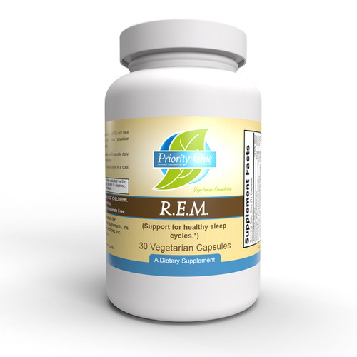 Priority One R.E.M. 30 vegetarian capsules bottle front label
