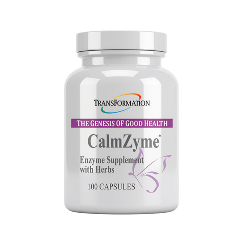 Transformation Enzymes CalmZyme 100 vegetarian capsules bottle front label