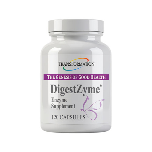Transformation Enzymes DigestZyme 120 vegetarian capsules bottle front label