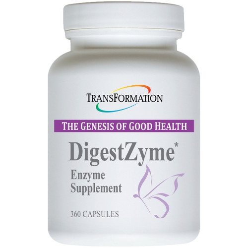 Transformation Enzymes DigestZyme 360 vegetarian capsules bottle front label