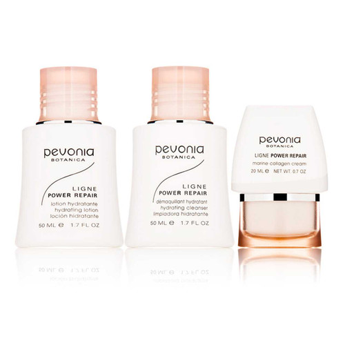 Pevonia Power Repair Kit: two bottles and a jar