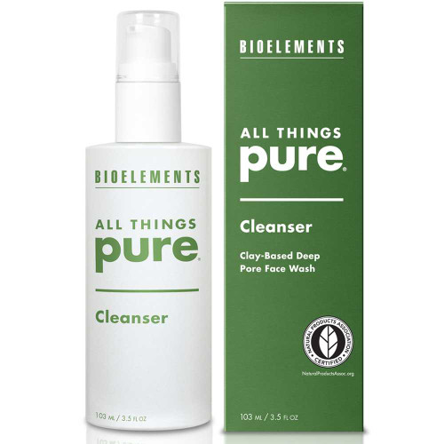 Bioelements All Things Pure clay-based deep pore face wash cleanser bottle with box