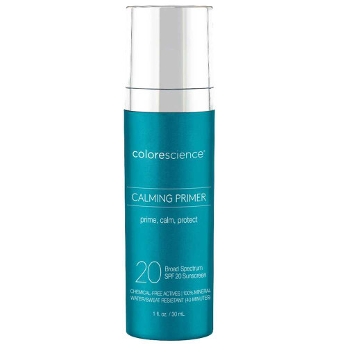 Colorescience Calming Primer SPF 20 teal pump bottle
