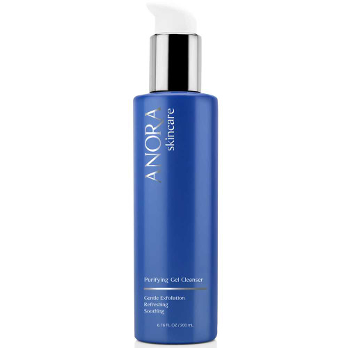 Anora Skincare Purifying Gel Cleanser blue pump bottle