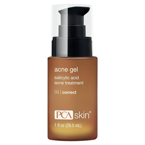PCA Skin Acne Gel salicylic acid acne treatment 1 fl oz amber pump bottle