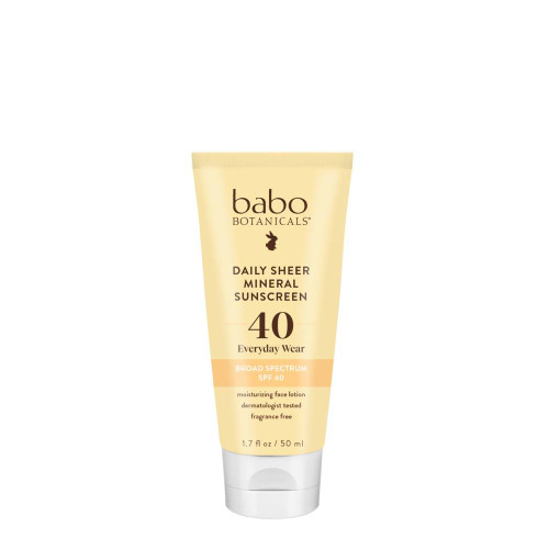 Babo Botanicals Daily Sheer Face Mineral Sunscreen SPF 40 tube