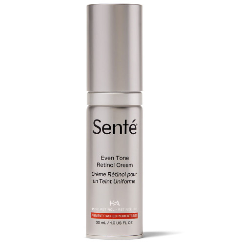 Sente Even Tone Retinol Cream 1 fl oz silver pump bottle