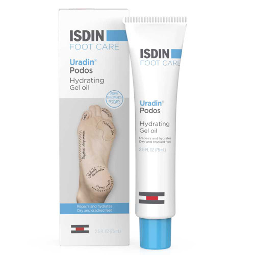 ISDIN Uradin Podos Hydrating Foot Gel-Oil tube and box