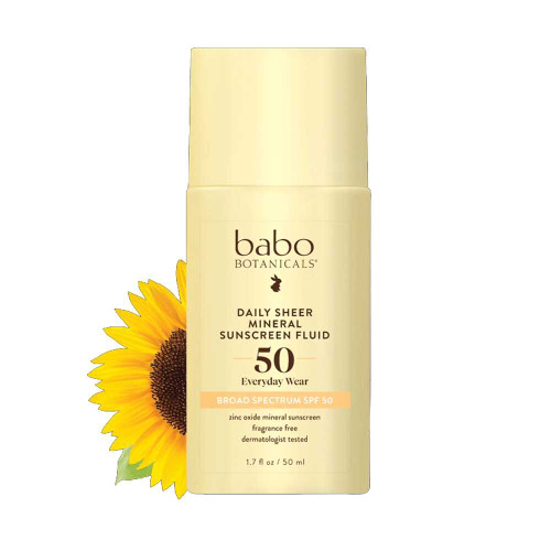 Babo Botanicals SPF 50 Daily Sheer Fluid Mineral Sunscreen BAB11769 BeautifiedYou.com