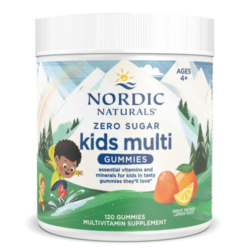 Nordic Naturals Zero Sugar Kids Multi Gummies, Orange Lemon Flavor - 120 Gummies