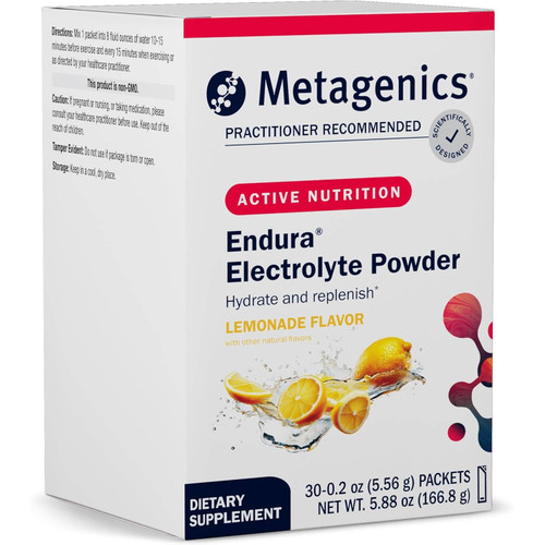 Metagenics Endura Electrolyte Powder Lemonade Flavor 30 packet box
