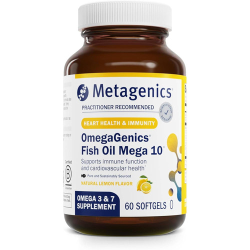 Metagenics OmegaGenics Fish Oil Mega 10 60 softgels bottle