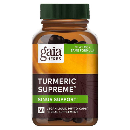 Gaia Herbs PRO Turmeric Supreme Sinus Support - 60 Capsules GAIA46340 BeautifiedYou.com