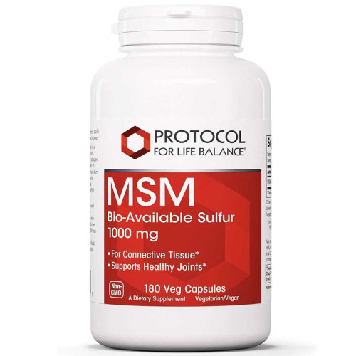 Protocol for Life Balance MSM Bio-Available Sulfur 1000 mg 180 veg capsule bottle