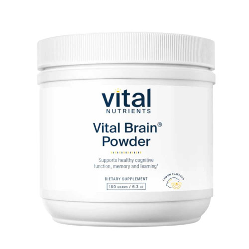 Vital Nutrients Vital Brain Powder with GPC, ALC and PS, Lemon Flavor tub