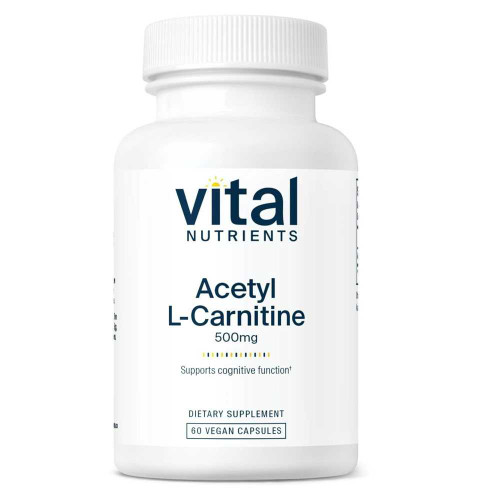 Vital Nutrients Acetyl L-Carnitine 500 mg 60 vegan capsule bottle