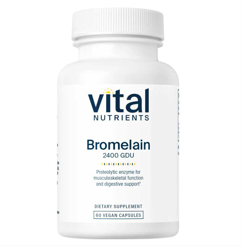 Vital Nutrients Bromelain 2400 GDU 60 vegan capsule bottle