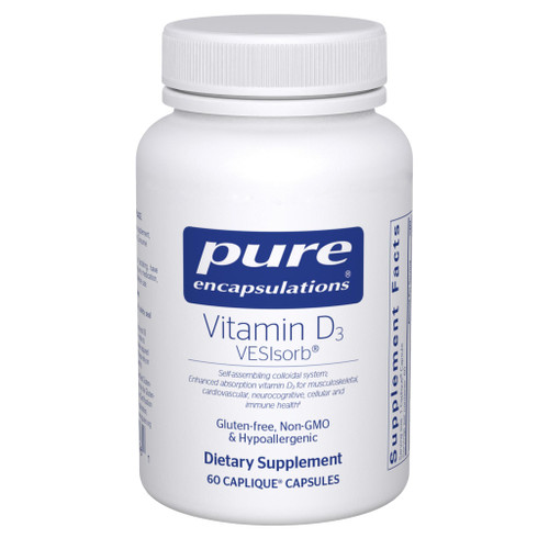 Pure Encapsulations Vitamin D3 VESIsorb 60 Capique capsule bottle