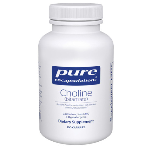 Pure Encapsulations Choline (Bitartrate) - 100 Capsules PURE24790 BeautifiedYou.com