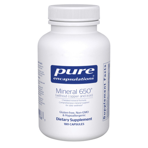 Pure Encapsulations Mineral 650 without Copper & Iron - 180 Capsules PURE01883 BeautifiedYou.com