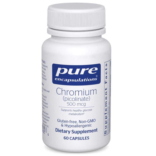 Pure Encapsulations Chromium (picolinate) 500 mcg 60 capsule bottle