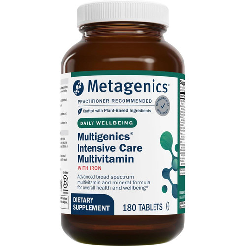Metagenics Multigenics Intensive Care Multivitamin with Iron 180 tablet bottle