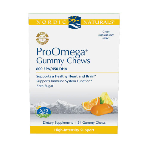Nordic Naturals ProOmega Gummy Chews Tropical Fruit 54 gummy chew box