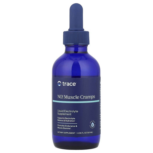 Trace Minerals NO! Muscle Cramps liquid electrolyte 120 mL dropper bottle