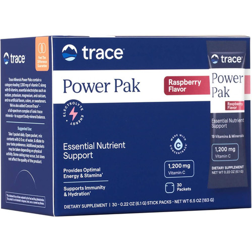 Trace Minerals Electrolyte Stamina Power Pak Raspberry Flavor 30 packets box