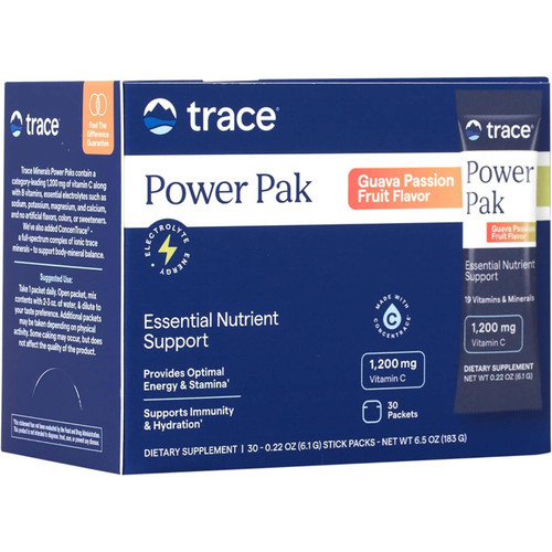 Trace Minerals Power Pak Guava Passion Fruit Flavor 30 packets box