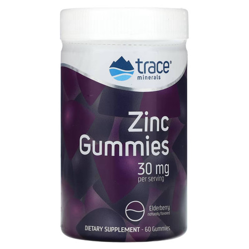Trace Minerals Zinc Gummies 30 mg Elderberry 60 gummy bottle