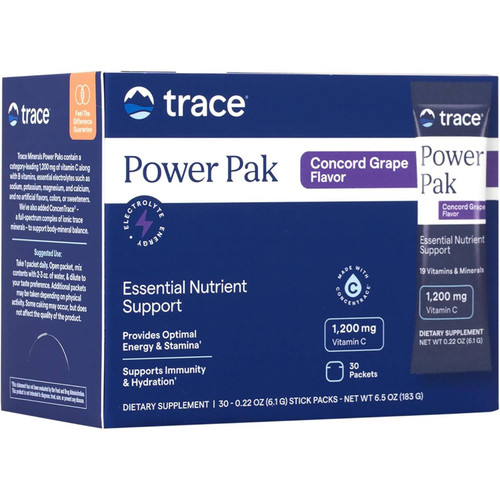 Trace Minerals Electrolyte Stamina Power Pak Concord Grape Flavor 30 packets box