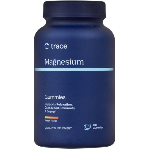 Trace Minerals Magnesium Gummies peach flavor 120 gummy bottle