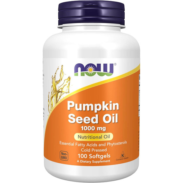 NOW Foods Pumpkin Seed Oil 1000mg - 100 Softgel Capsules NWFD18403 17.99