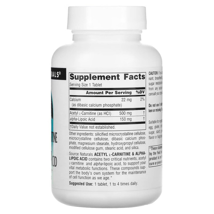 source naturals acetyl l-carnitine Source Naturals Acetyl L-Carnitine & Alpha-Lipoic Acid