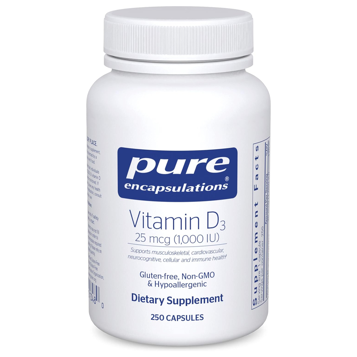 Pure Encapsulations Vitamin D3 25 mcg 1000 IU 45$