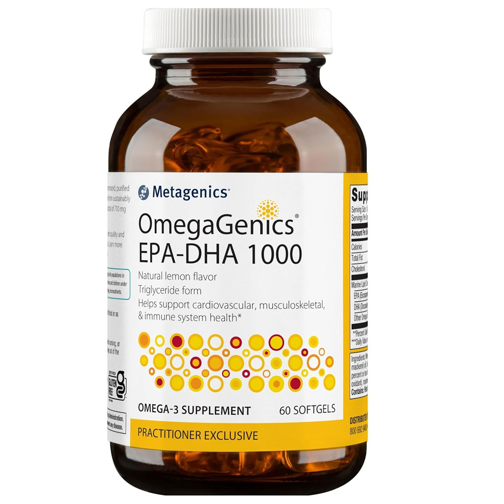 Metagenics OmegaGenics EPA-DHA 1000 Omega-3 Fish Oil Supplement Lemon Flavor