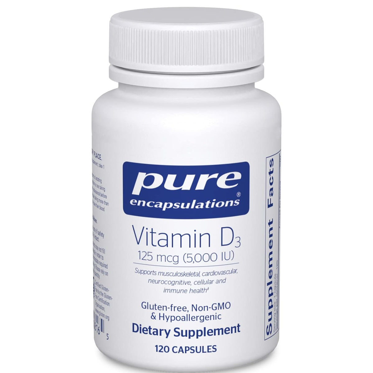 Pure Encapsulations Vitamin D3 125 mcg (5000 IU)