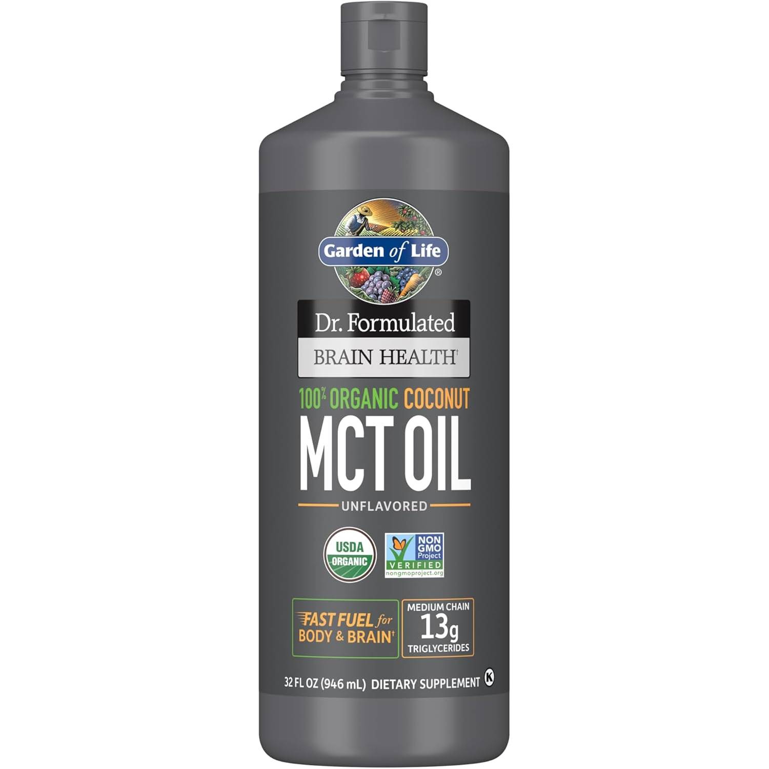 Garden of Life Dr Formulated Brain Health 100 Organic Coconut MCT Oil - 946 Milliliters 45$