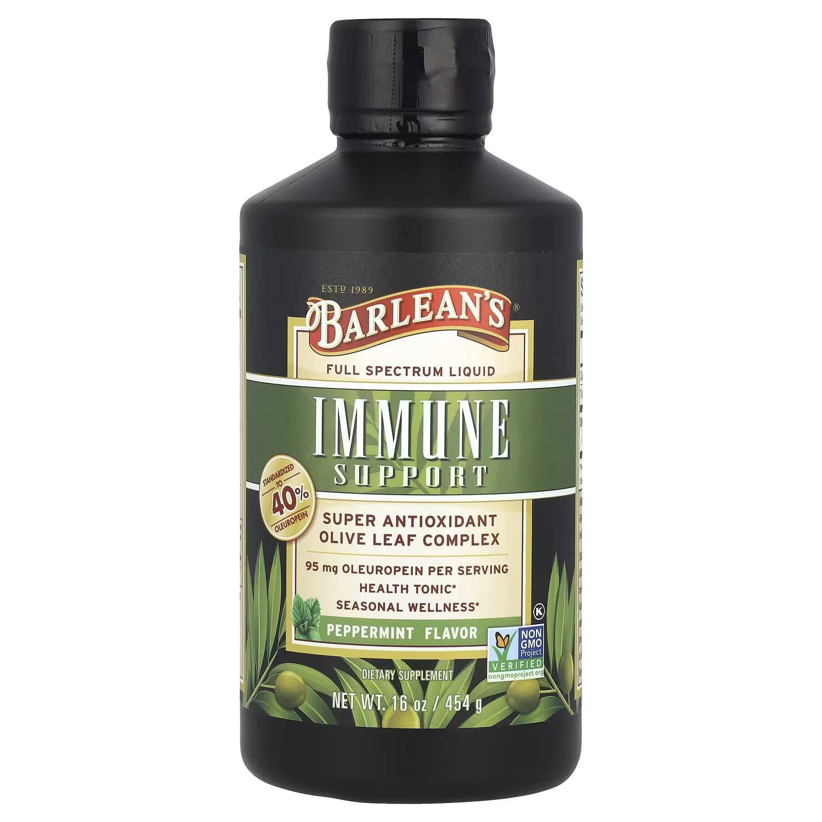 Barleans Organic Oils Olive Leaf Complex Peppermint 43$
