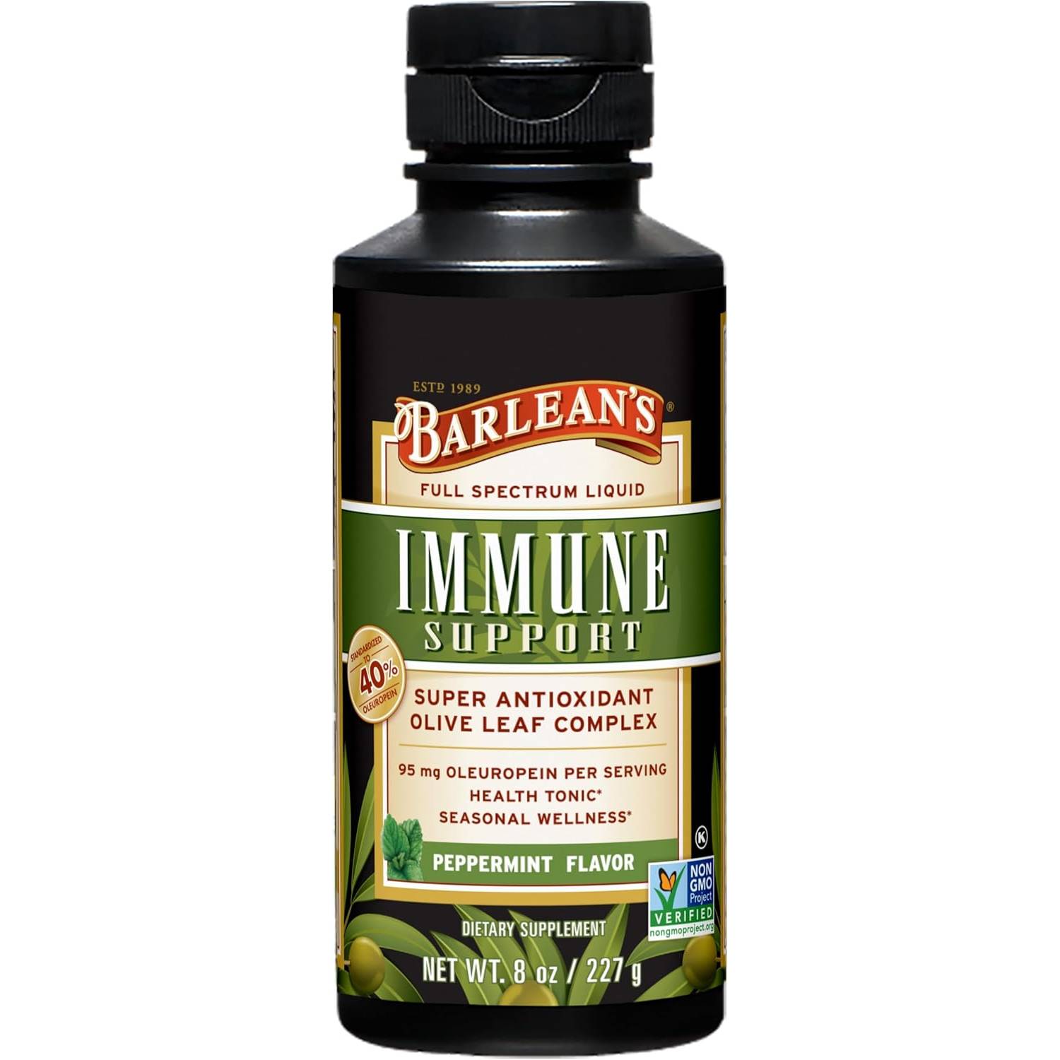 Barleans Organic Oils Olive Leaf Complex Peppermint 24$