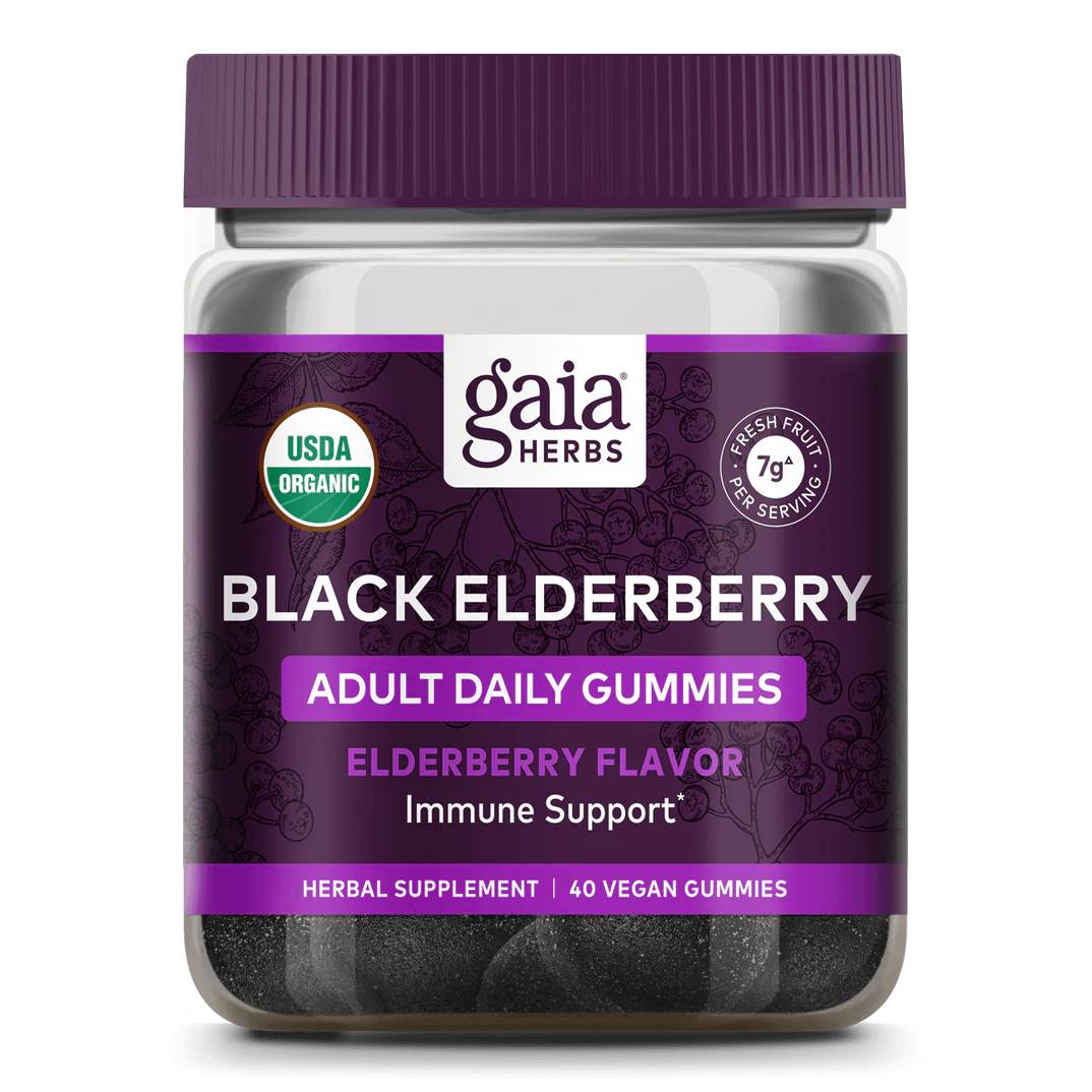 Gaia Herbs Black Elderberry Adult Daily Gummies 17$