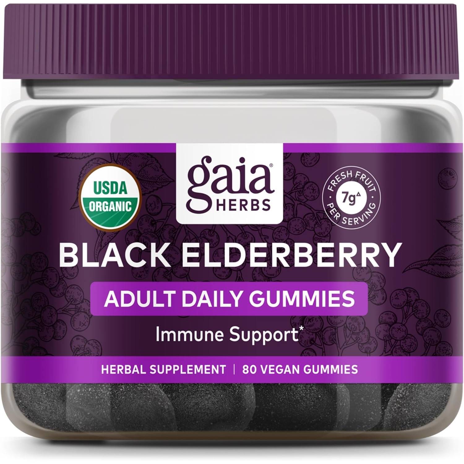 Gaia Herbs Black Elderberry Adult Daily Gummies 30$
