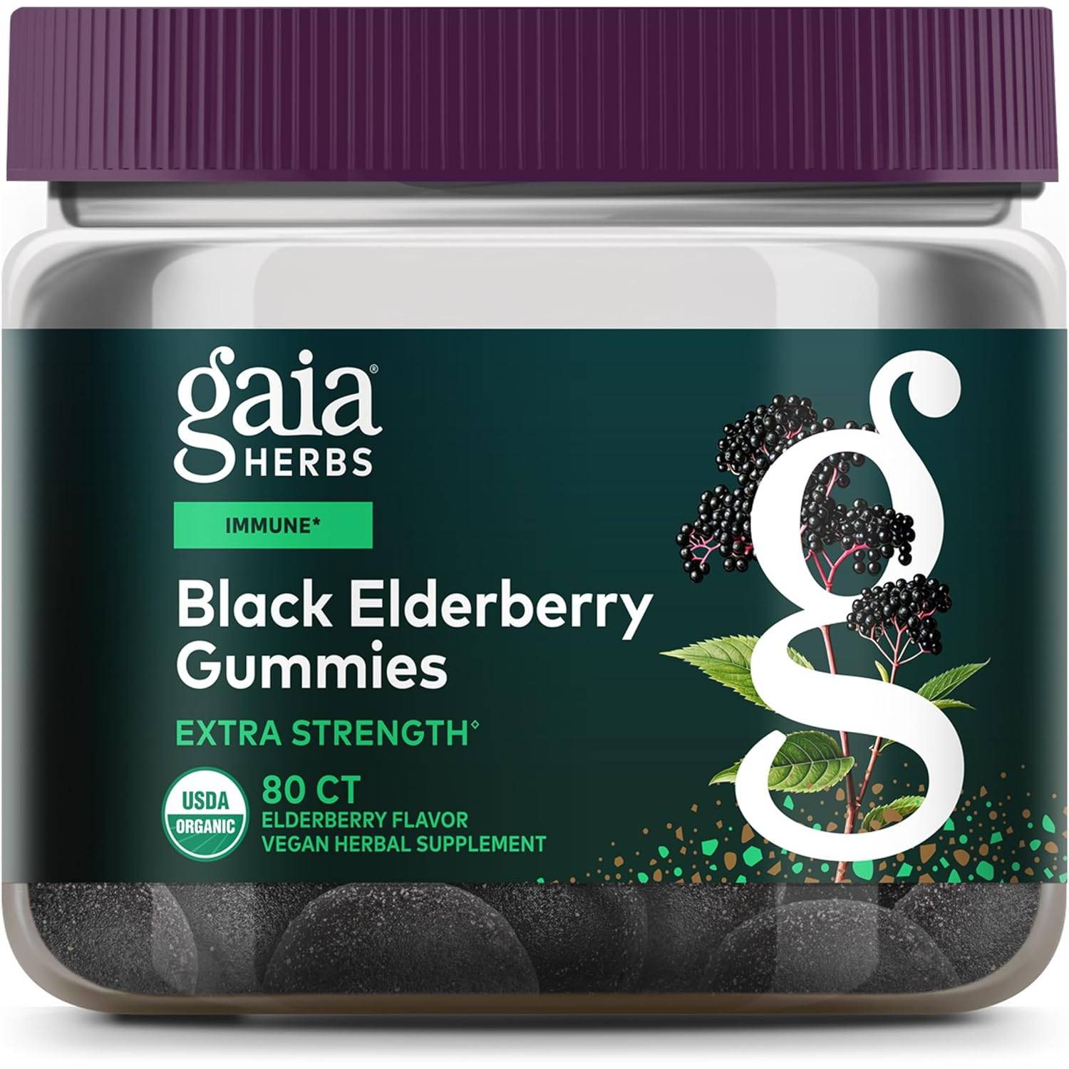 Gaia Herbs Extra Strength Black Elderberry Gummies 37$