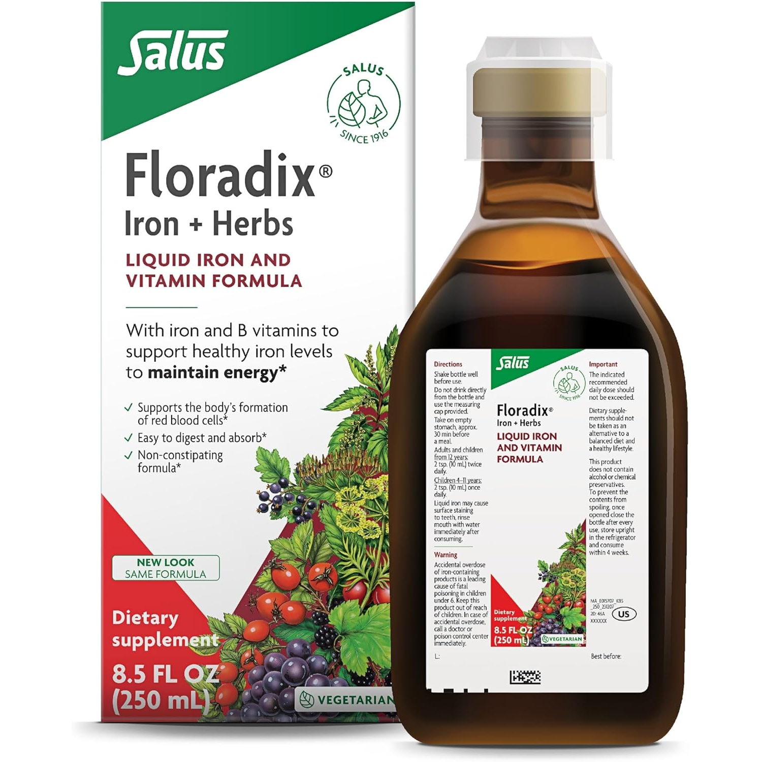 Floradix Iron + Herbs Liquid Iron and Vitamin