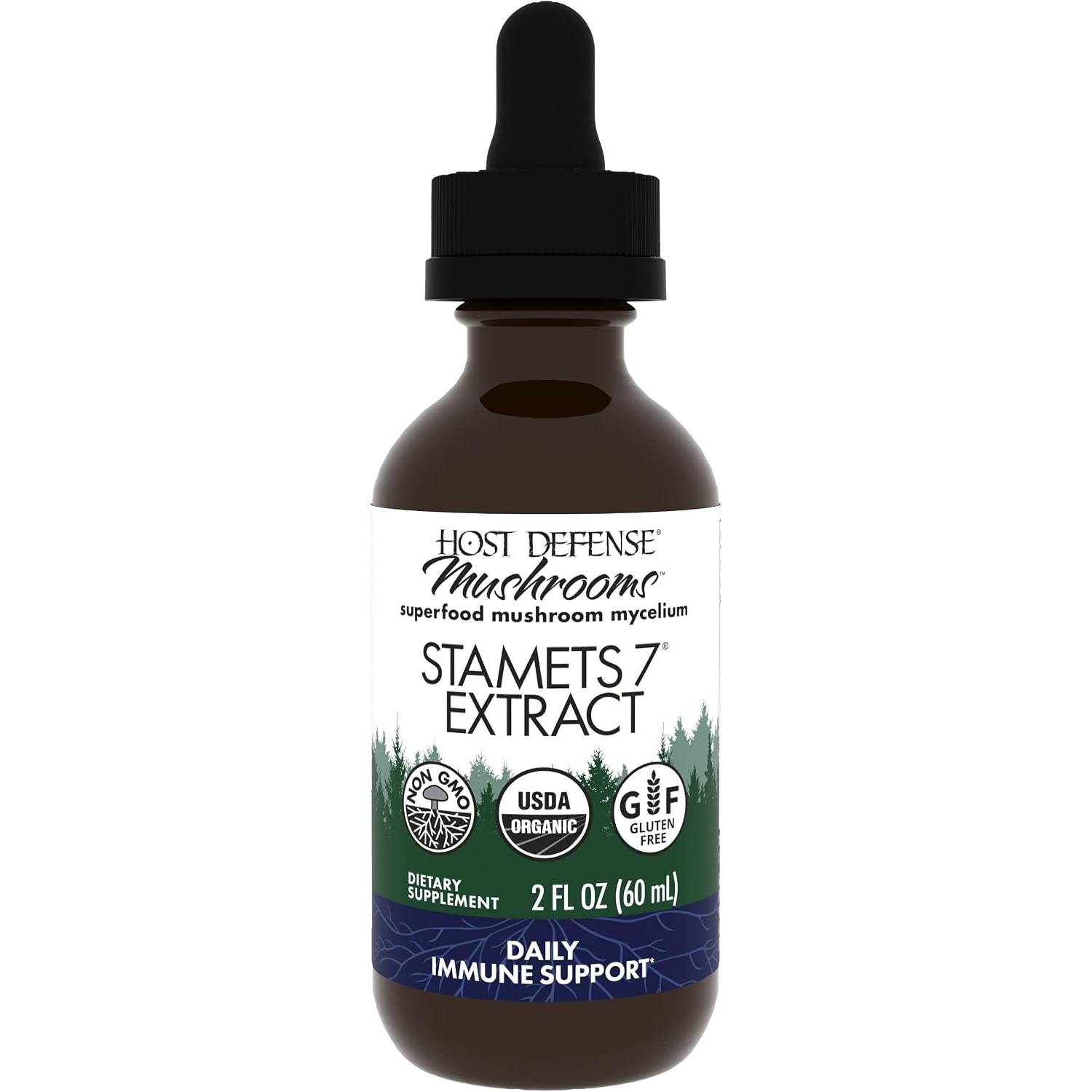 Host Defense Stamets 7 Extract - 7 Species Blend - Mushroom Supplement for Immune Support with Royal Sun Blazei, Cordyceps, Reishi, Maitake, Lion's Ma